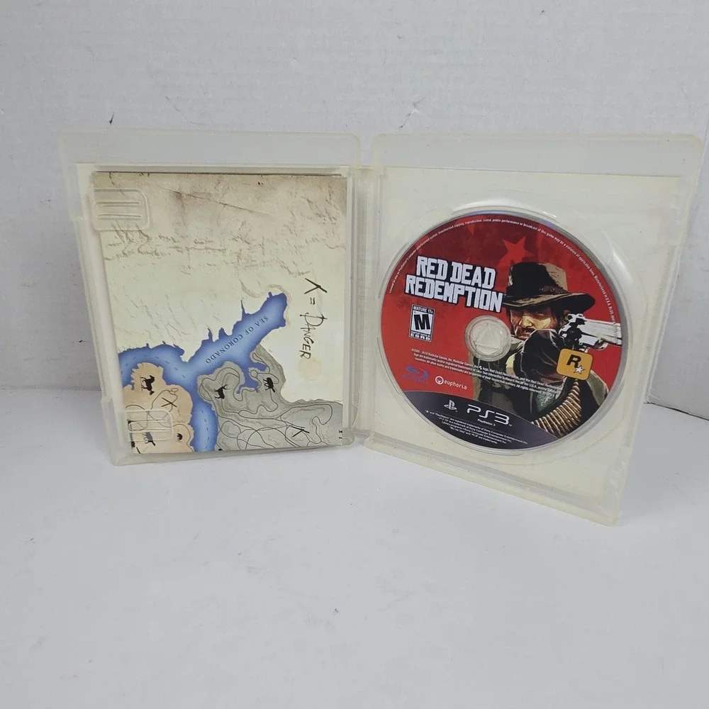 Red Dead Redemption Sony Playstation 3 in‎ Case with Mint Map/Poster & MINT DISC